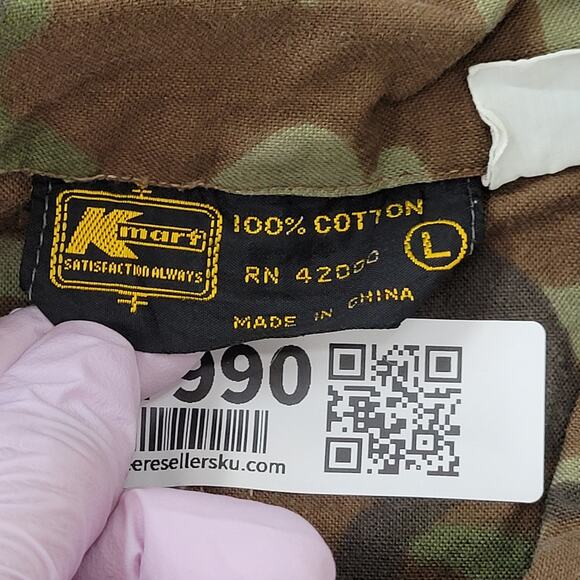 Vintage Y2K Military Camo Jacket Large 23x24 Brown Green - Picture 7 of 16